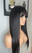 Load image into Gallery viewer, Human straight hair wig with bang!
